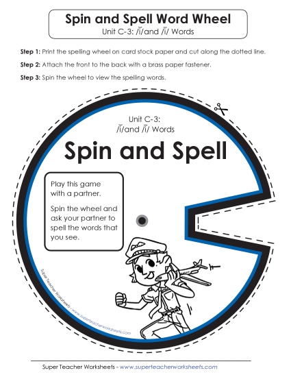 Flashcards and Word Wheel - Spin and Spell (C-3)  (Printable PDF Worksheet)