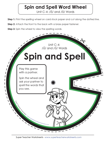 Flashcards and Word Wheel - Spin and Spell (C-4) (Printable PDF Worksheet)