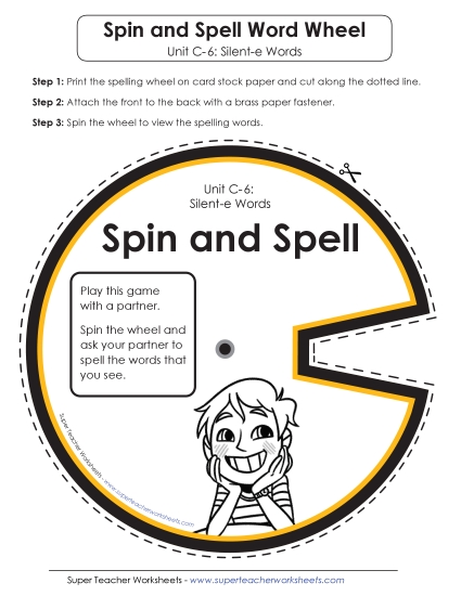 Flashcards and Word Wheel - Spin and Spell (C-6) (Printable PDF Worksheet)