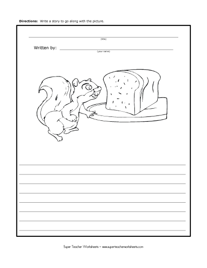 Story Pictures - Squirrel Snack (Printable PDF Worksheet)