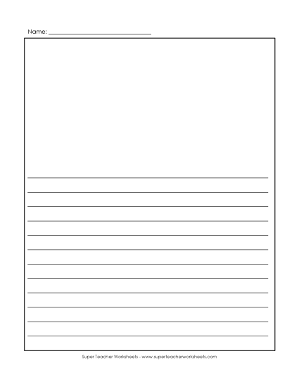 Printable Standard Writing Paper - Standard Lined Writing Paper (Illustration) (Printable PDF Worksheet)