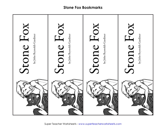 Whole Book - Stone Fox Bookmarks (Printable PDF Worksheet)