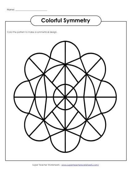 Symmetry Coloring Design (Printable PDF Worksheet)