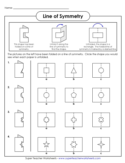 Symmetry Folded Shapes (Printable PDF Worksheet)