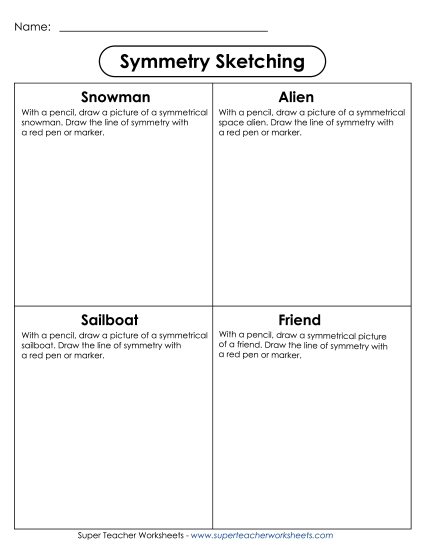 Symmetry Sketching (Printable PDF Worksheet)