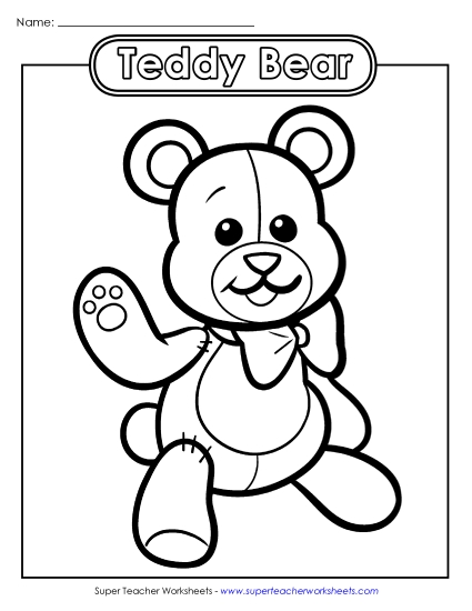 Basic Pictures (For Younger Students) - Teddy Bear (Printable PDF Worksheet)