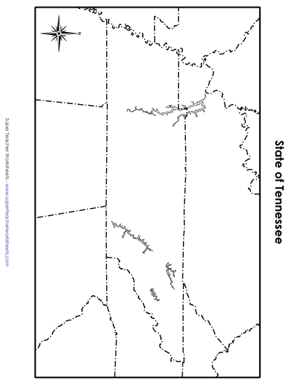 Maps - Tennessee Map (Blank) (Printable PDF Worksheet)