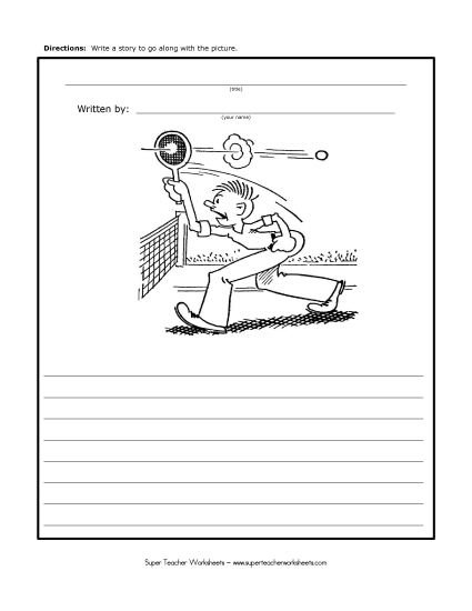 Story Pictures - Tennis Match (Printable PDF Worksheet)
