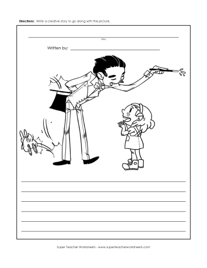 Story Pictures - The Amazing Magician (Printable PDF Worksheet)
