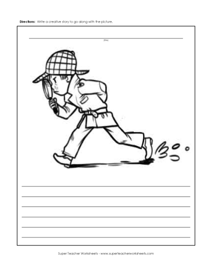 Story Pictures - The Detective (Printable PDF Worksheet)