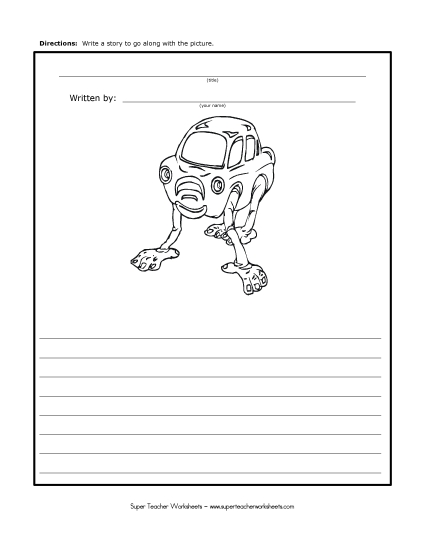 Story Pictures - The Walking Car (Printable PDF Worksheet)