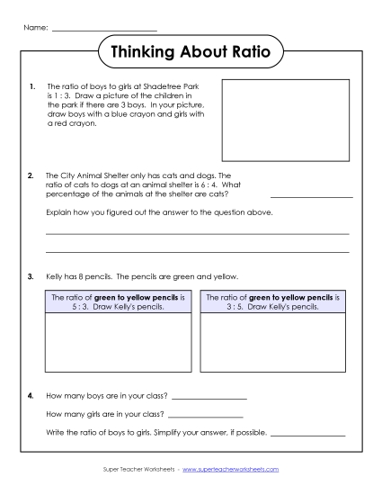 Thinking About Ratio (Printable PDF Worksheet)