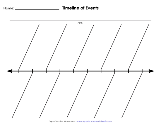 Blank Timelines Graphic Organizers - Timeline Worksheet - 10 (Printable PDF Worksheet)