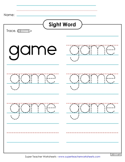 Trace the Word: Game (Printable PDF Worksheet)
