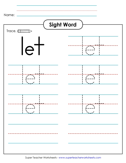 Trace the Word: Let (Printable PDF Worksheet)