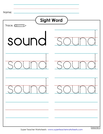 Trace the Word: Sound (Printable PDF Worksheet)