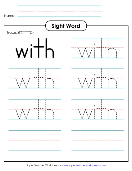 Trace the Word: With (Printable PDF Worksheet)