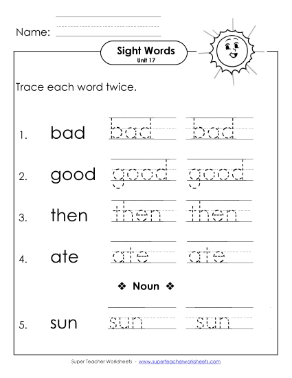 Worksheets - Trace Twice (Unit 17) (Printable PDF Worksheet)