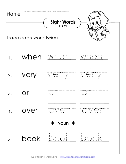 Worksheets - Trace Twice (Unit 21) (Printable PDF Worksheet)