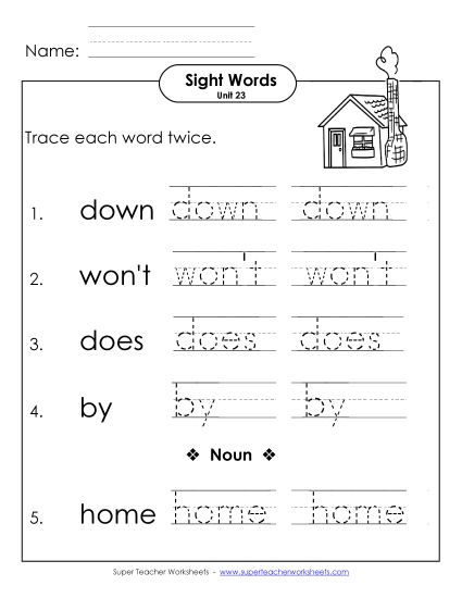 Worksheets - Trace Twice (Unit 23) (Printable PDF Worksheet)