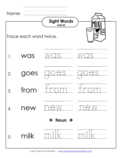 Worksheets - Trace Twice (Unit 24) (Printable PDF Worksheet)