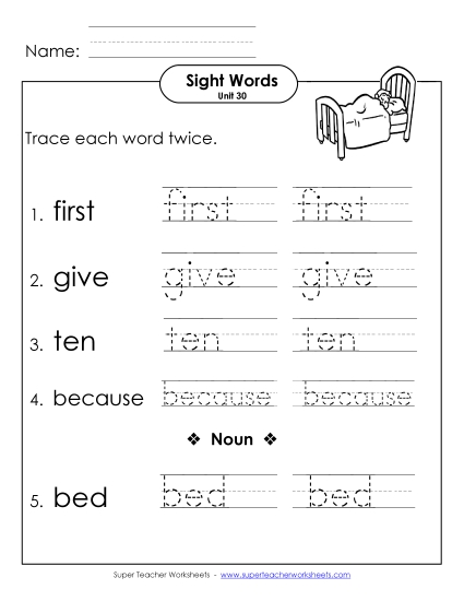Worksheets - Trace Twice (Unit 30) (Printable PDF Worksheet)