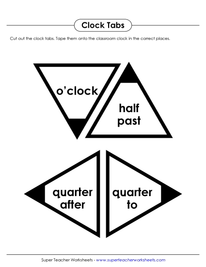 Tabs for Classroom Clock - Triangular Clock Tabs (Advanced) (Printable PDF Worksheet)
