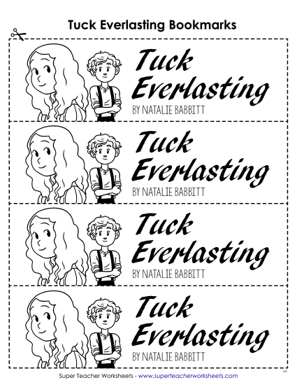 Whole Book - Tuck Everlasting Bookmarks (Printable PDF Worksheet)