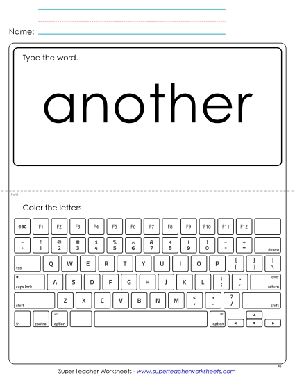 Type the Word: Another (Printable PDF Worksheet)