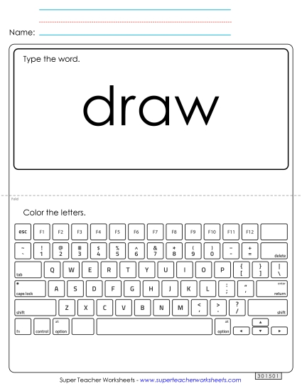 Type the Word: Draw (Printable PDF Worksheet)