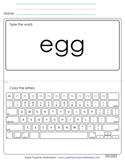 Type the Word: Egg (Printable PDF Worksheet)