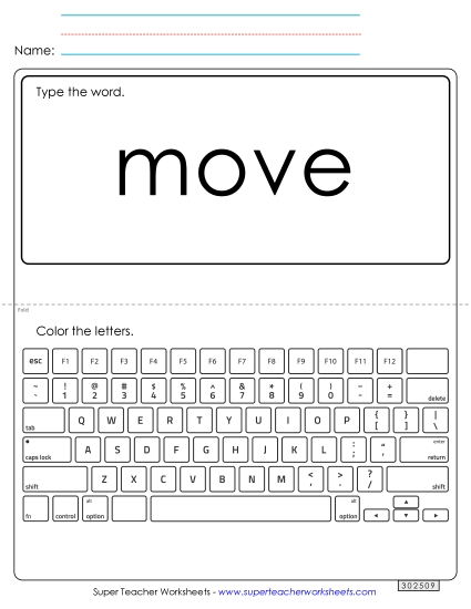 Type the Word: Move (Printable PDF Worksheet)