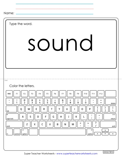 Type the Word: Sound (Printable PDF Worksheet)