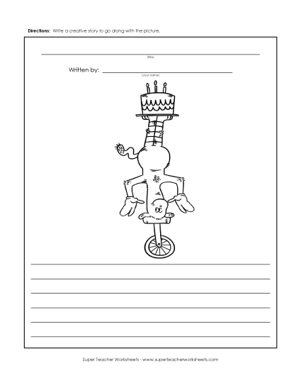Dr. Seuss Worksheets - Unicycle Cat (Printable PDF Worksheet)