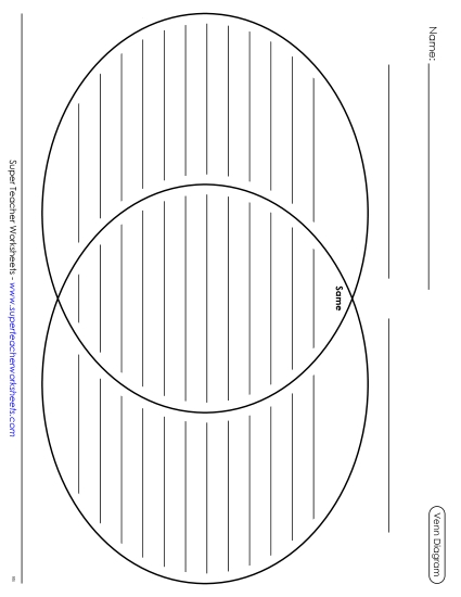 Venn Diagrams - Venn Diagram with Lines (Printable PDF Worksheet)
