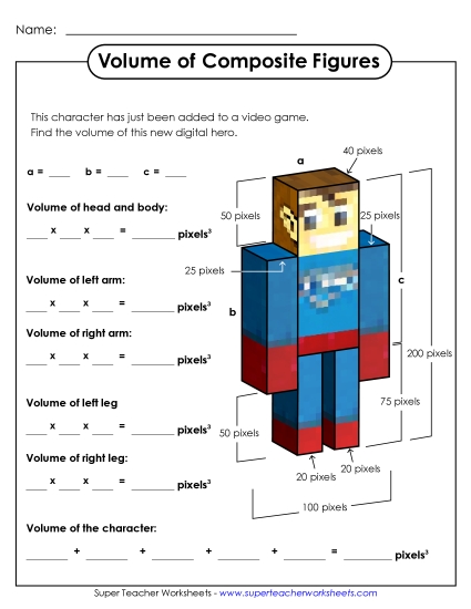 Advanced: Some Missing Lengths Decimal & 2-Digit Lengths - Video Game Volume (Advanced) (Printable PDF Worksheet)