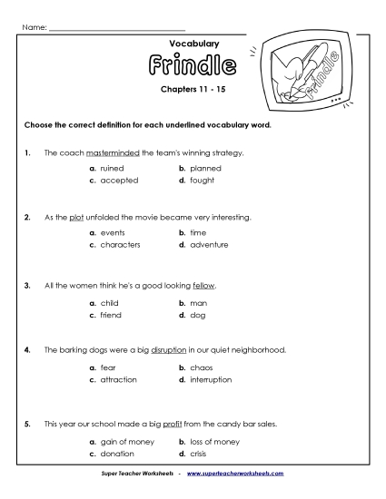 Chapters 11 - 15 - Vocab for Chapters 11-15 (Printable PDF Worksheet)