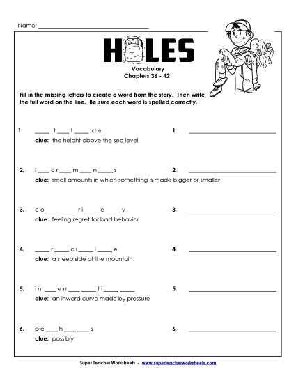 Chapters 36-42 - Vocab for Chapters 36-42 (Printable PDF Worksheet)