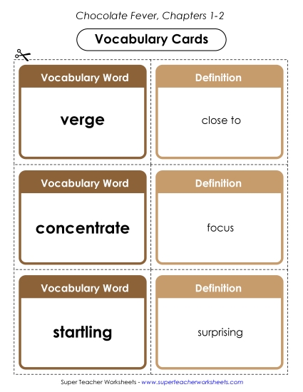 Chapters 1-2 - Vocabulary Cards for Chapters 1-2 (Printable PDF Worksheet)