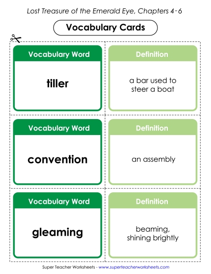 Chapters 4 - 6 - Vocabulary Cards for Chapters 4-6 (Printable PDF Worksheet)