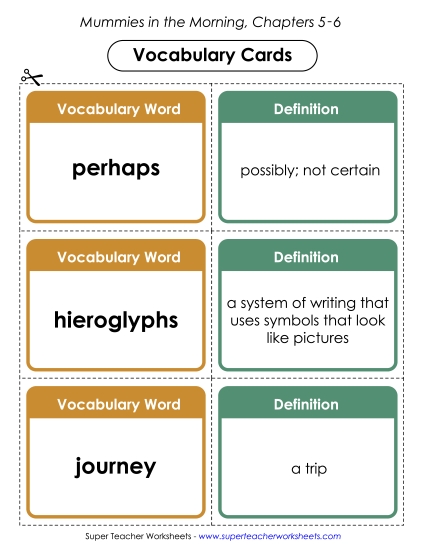 Chapters 5-6 - Vocabulary Cards for Chapters 5-6 (Printable PDF Worksheet)
