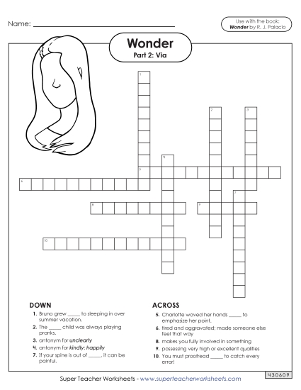 Part 2 - Via - Vocabulary Crossword for Part 2  (Printable PDF Worksheet)