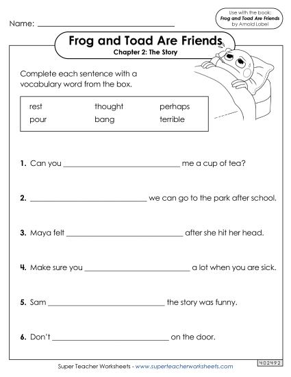 Chapter 2 - Vocabulary for Chapter 2 (Printable PDF Worksheet)