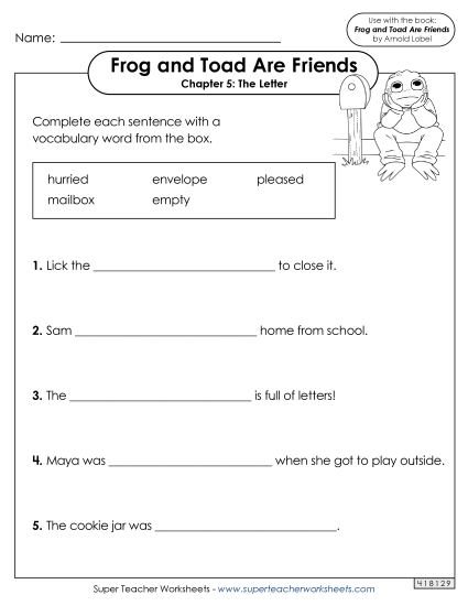 Chapter 5 - Vocabulary for Chapter 5 (Printable PDF Worksheet)