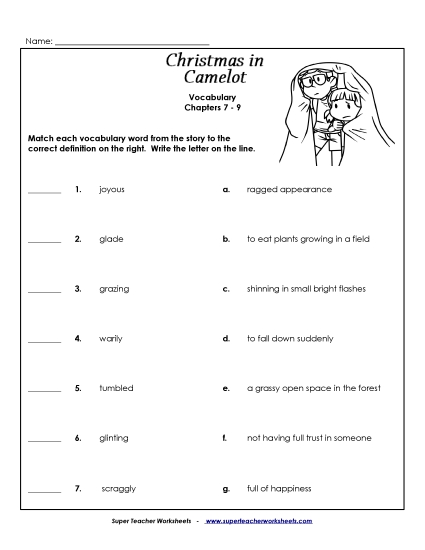 Chapters 7-9 - Vocabulary for Chapters 7-9 (Printable PDF Worksheet)
