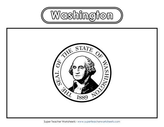 Flags & Seals - Washington Flag Coloring Page (Printable PDF Worksheet)