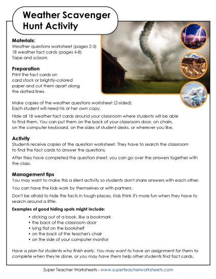 Weather Scavenger Hunt (Printable PDF Worksheet)