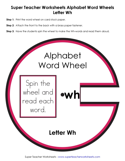 Word Wheel - Wh -&nbsp; Word Wheel (Printable PDF Worksheet)