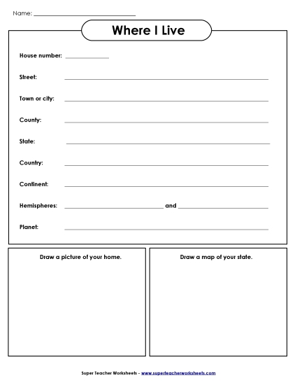 Where I Live (Printable PDF Worksheet)