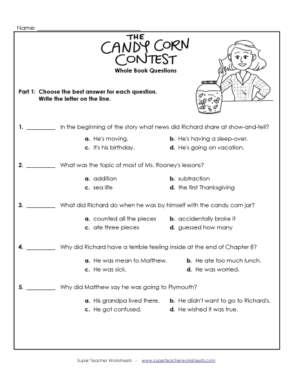 Whole Book - Whole Book Questions (Printable PDF Worksheet)